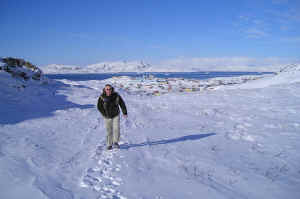 Adrian on a walk outside Narsaq